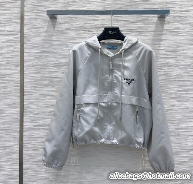 Pretty Style Prada Jacket and Shorts Set C0306027 Light Grey 2025