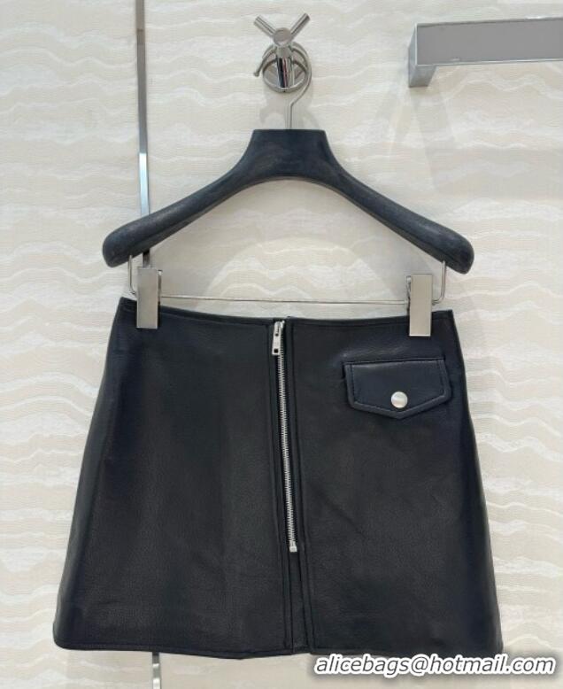 New Fashion Prada Lambskin Skirt P031120 Black 2025