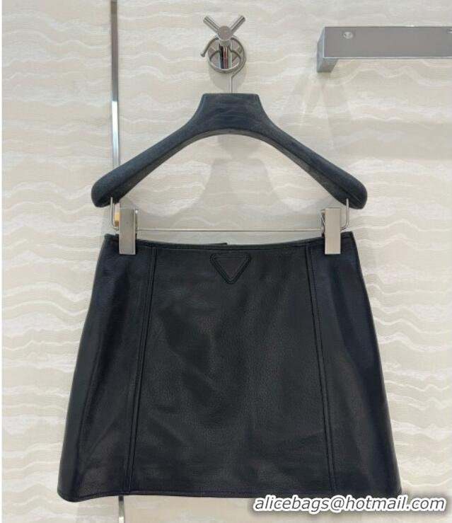 New Fashion Prada Lambskin Skirt P031120 Black 2025