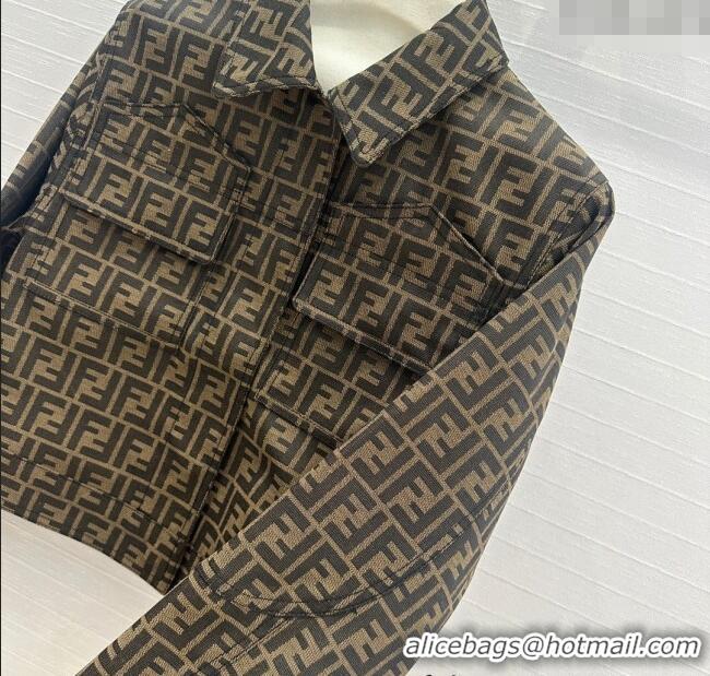 Buy Inexpensive Fendi FF Short Jacket 1203 Brown 2024