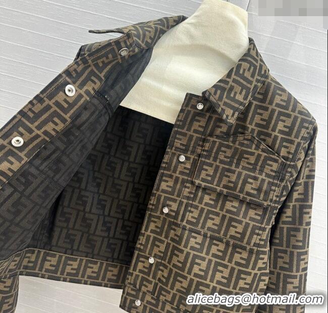 Buy Inexpensive Fendi FF Short Jacket 1203 Brown 2024