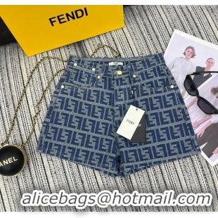 Unique Grade Fendi FF Denim Shorts 0214 Blue 2025