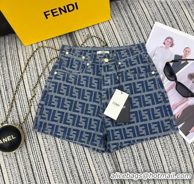 Unique Grade Fendi FF Denim Shorts 0214 Blue 2025