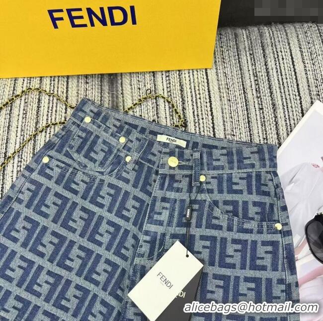 Unique Grade Fendi FF Denim Shorts 0214 Blue 2025