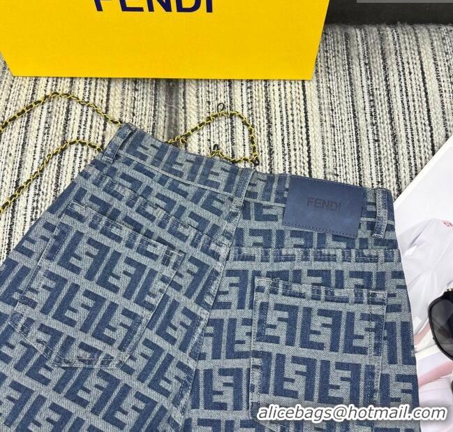 Unique Grade Fendi FF Denim Shorts 0214 Blue 2025