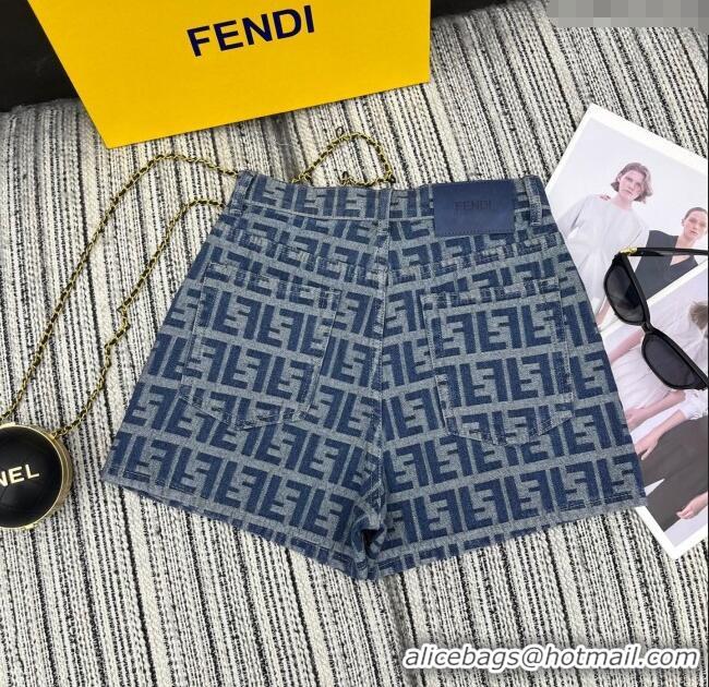 Unique Grade Fendi FF Denim Shorts 0214 Blue 2025