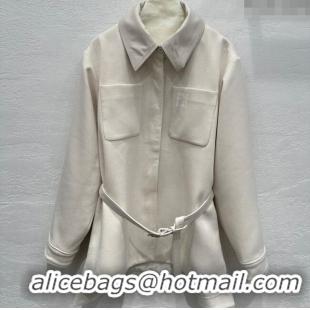 Top Grade Fendi Wool Coat C0306023 Light Grey 2025