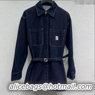 Most Popular Fendi Denim Jacket 0306 Dark Blue 2025