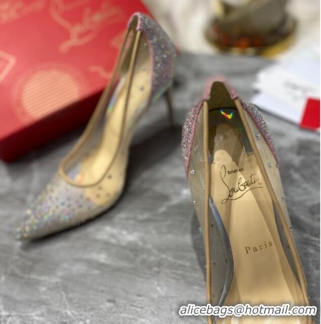 Purchase Christian Louboutin Follies Mesh Strass Pumps 10cm Pink 0220036