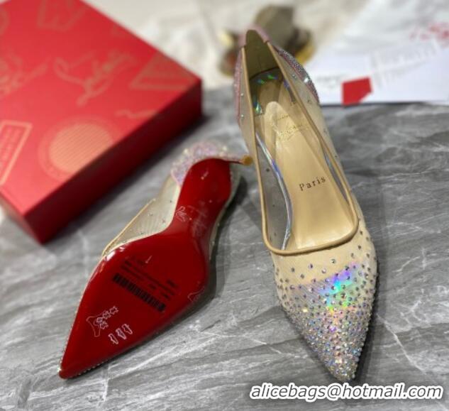 Purchase Christian Louboutin Follies Mesh Strass Pumps 10cm Pink 0220036