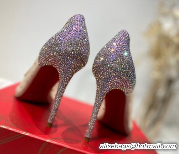 Purchase Christian Louboutin Follies Mesh Strass Pumps 10cm Pink 0220036