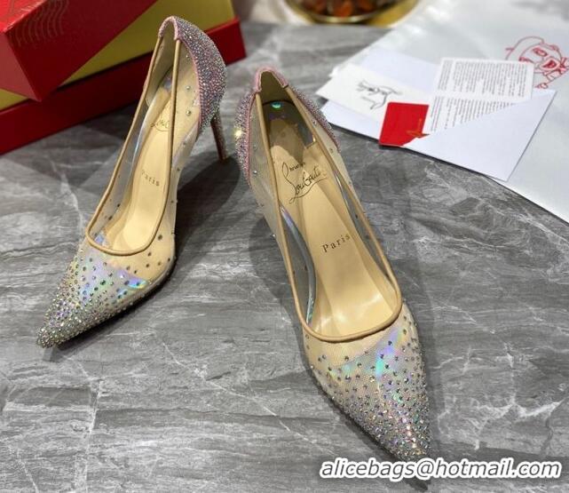 Purchase Christian Louboutin Follies Mesh Strass Pumps 10cm Pink 0220036