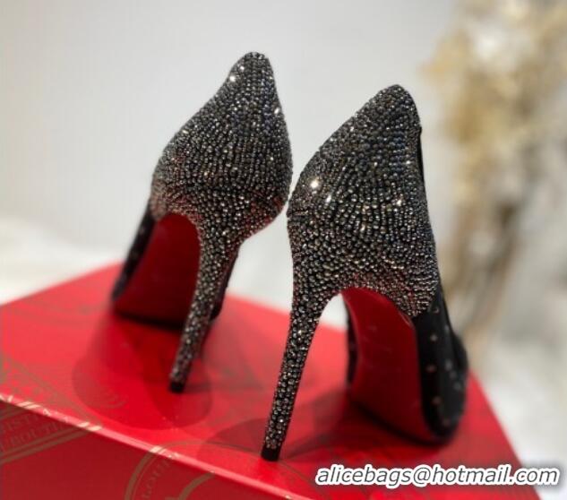 Perfect Christian Louboutin Follies Mesh Strass Pumps 10cm Gunmetal 0220038