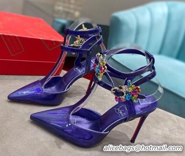 Best Price Christian Louboutin Maravilla Laminated Leather Pumps 10cm Purple 220045