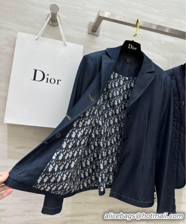 Cheap Price Dior Denim Coat with Down Vest 0106 Blue 2025