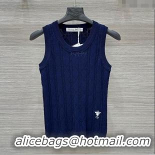 Buy Fashionable Dior Bee Knit Vest 0116 Deep Blue 2025