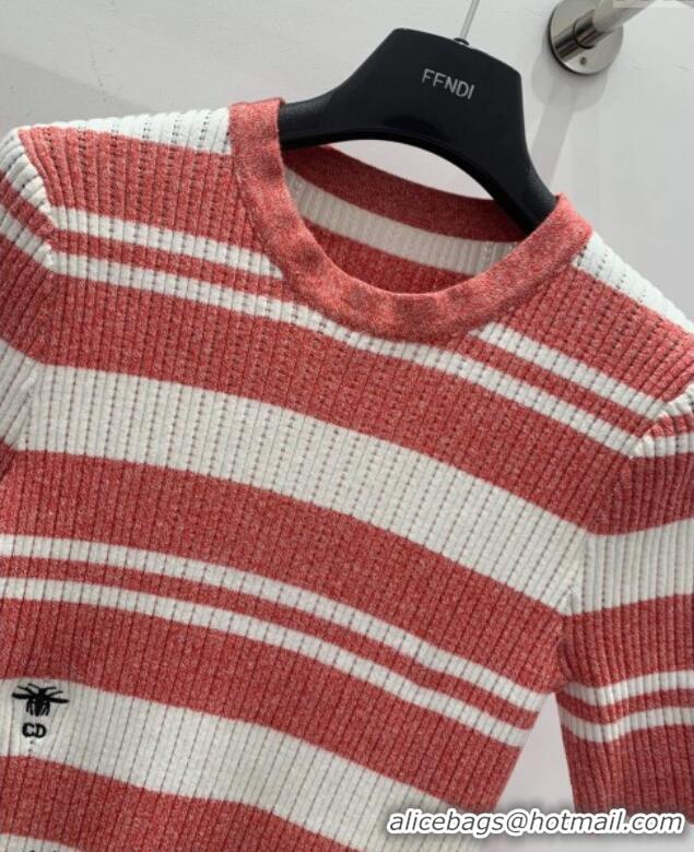 Market Sells Dior Knit Wool Striped Top 0116 Pink 2025