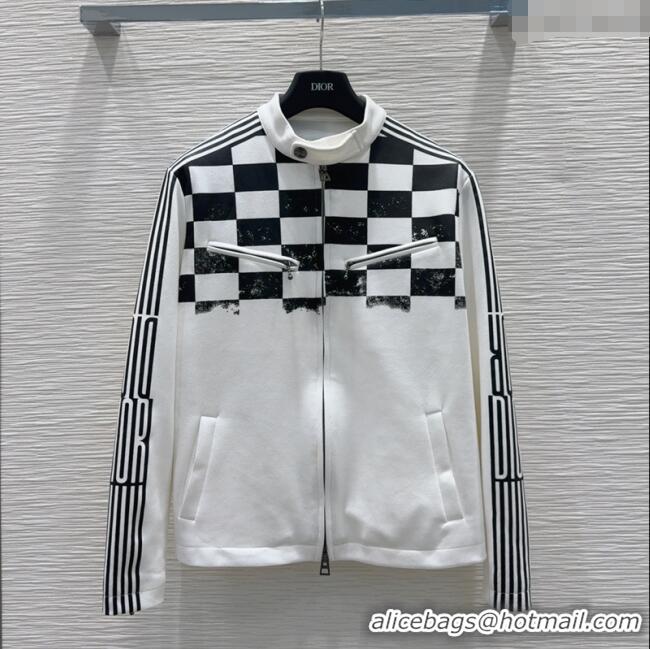 Good Product Dior Check Jacket and Skirt Set 0214 White 2025