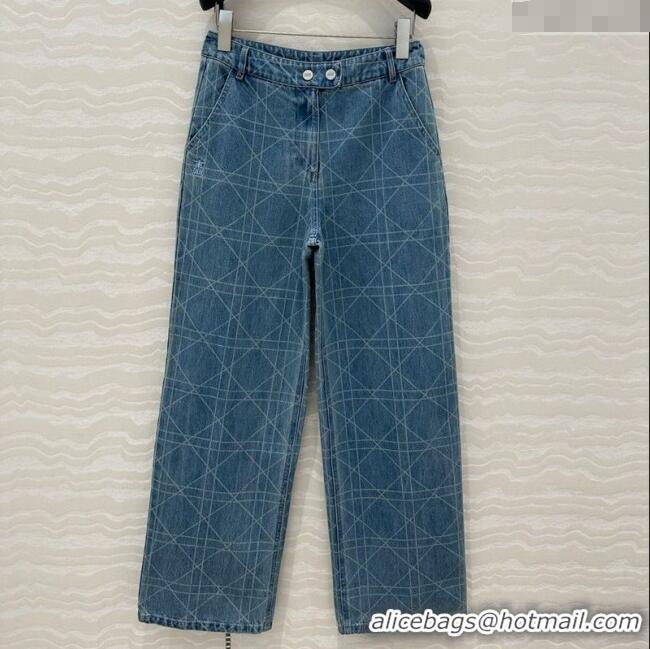 Super Quality Dior Cannage Washed Denim Jeans 0215 2025