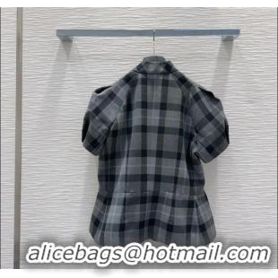 Pretty Style Dior Wool Blend Check Shirt 0215 Grey 2025