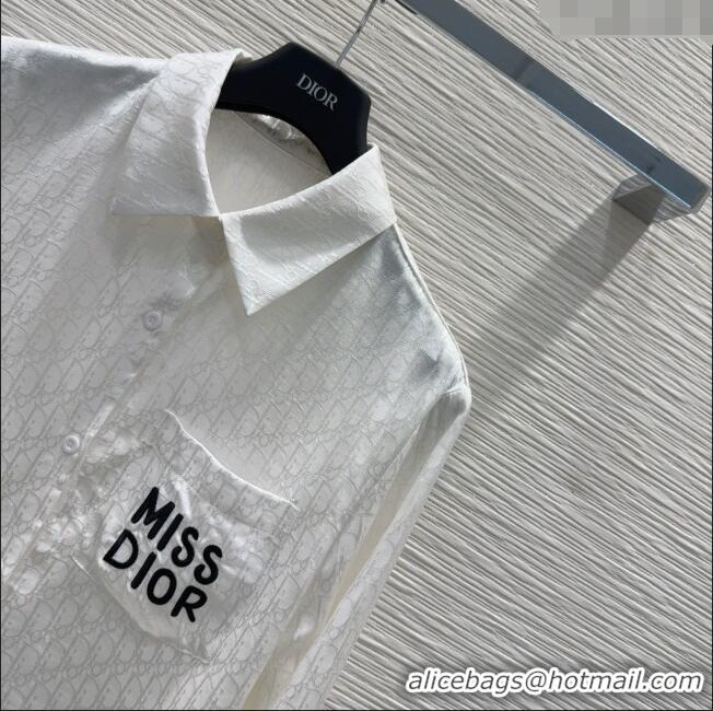 Shop Cheap Miss Dior Rayon Oblique Shirt C030615 White 2025