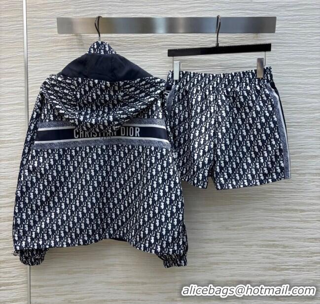 Dior Oblique Reversible Jacket and Shorts Set C030621 Blue 2025