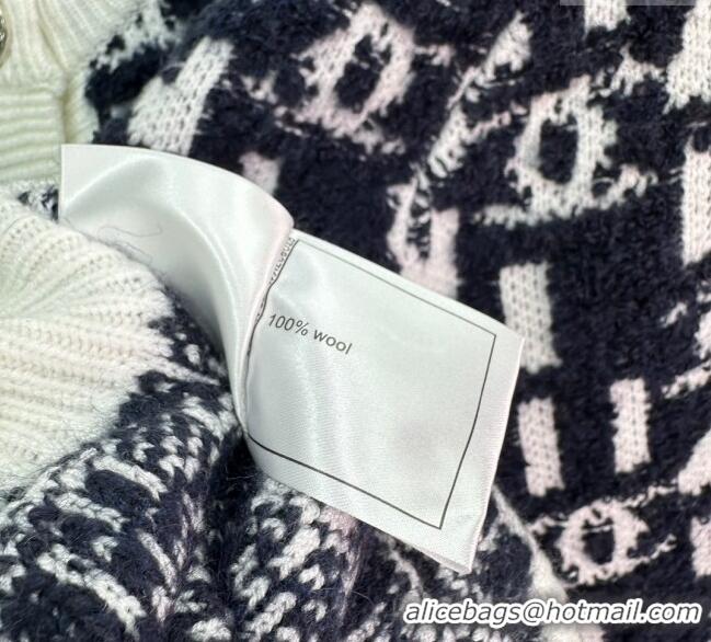 Top Grade Chanel Letters Cardigan 1203 Black/Blue/White 2024