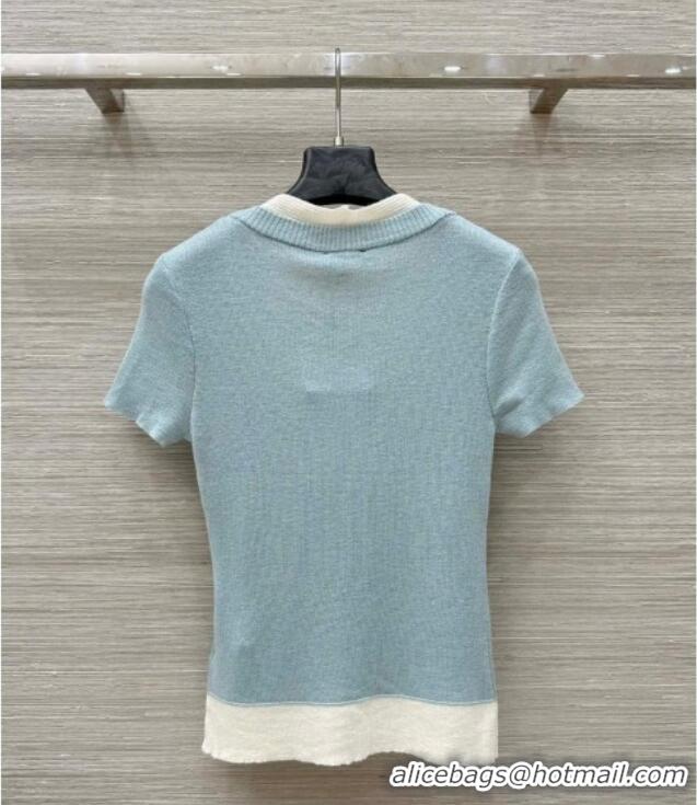 Fashion Show Collections Chanel Knit Top C030617 Blue 2025