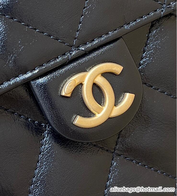 New Release Creation Chanel 25 Grained Calfskin Medium Hobo bag AS5293 Black/Gold 2025