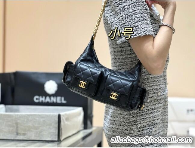 Well Crafted Chanel Lambskin Large Hobo Bag AS5302 Black 2025 Top Quality