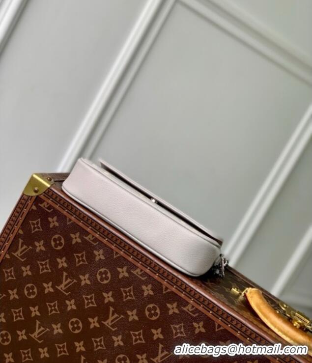 Shop Grade Louis Vuitton Wallet On Chain Ivy Bag in Brume Gray/White Quartz Embossed Grained Cowhide leather M14225 2025