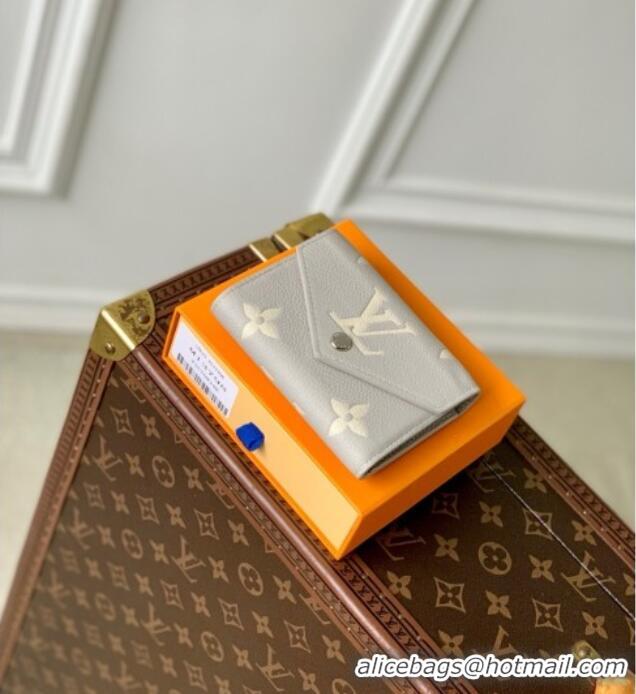 Spot Bulk Louis Vuitton Victorine Wallet in Brume Gray/White Quartz Embossed Grained Cowhide Leather M13798 2025