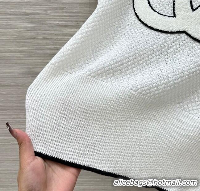 Reasonable Price Chanel Knit Top with Maxi CC 0324 White 2025