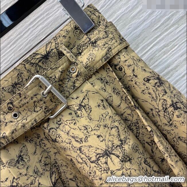 Buy Inexpensive Dior Butterfly Print Cotton Skirt 0324 Beige 2025