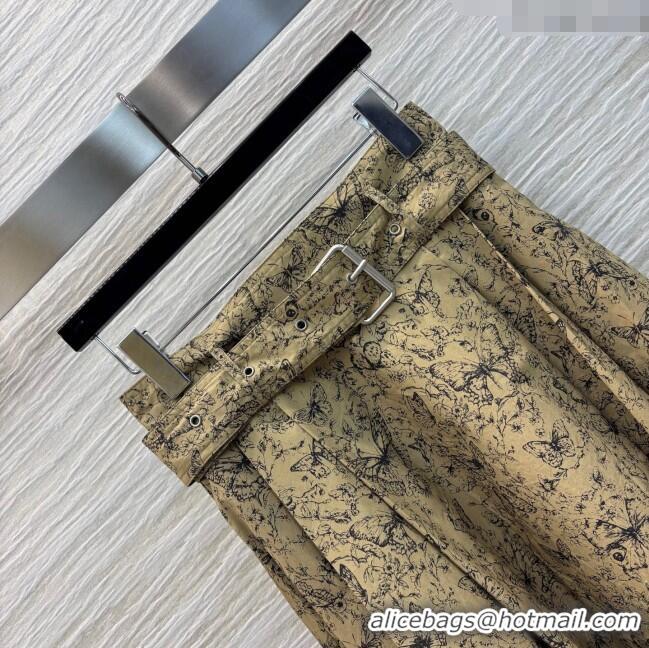 Buy Inexpensive Dior Butterfly Print Cotton Skirt 0324 Beige 2025