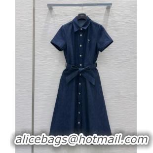 Buy Discount Dior Denim CD Dress 0324 Dark Blue 2025