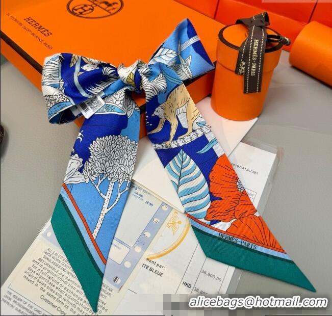 Top Quality Hermes Magic Park Silk Twilly Bandeau Scarf 5x86cm 8110 Green 2025