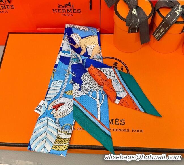 Top Quality Hermes Magic Park Silk Twilly Bandeau Scarf 5x86cm 8110 Green 2025