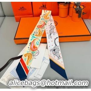 Super Quality Hermes Guepards Bandana Silk Twilly Bandeau Scarf 5x86cm 8111 Navy Blue 2025