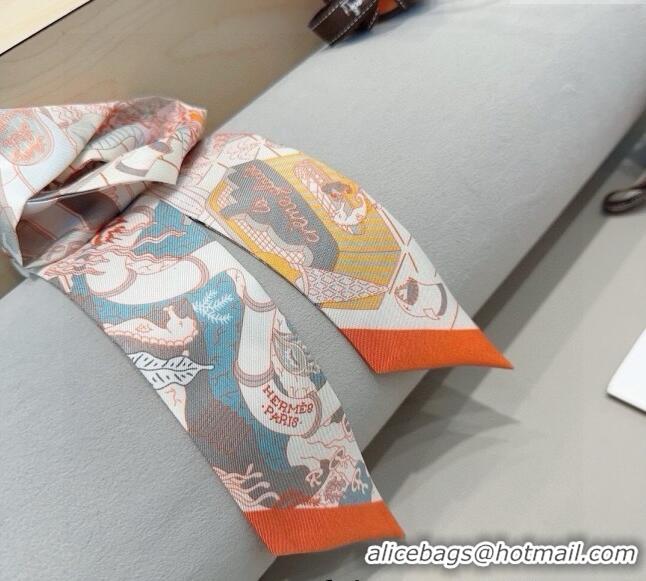 New Fashion Hermes Splash Park Silk Twilly Bandeau Scarf 5x86cm 8111 Orange 2025