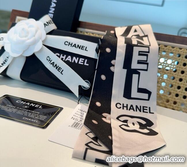 Best Price Chanel Silk Bandeau Scarf 6x120cm CH031903 White 2025
