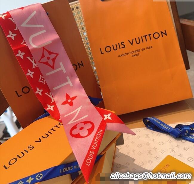 Super Quality Louis Vuitton Monogram Infinity BB Silk Bandeau Scarf 8x120cm 9056 Red 2025