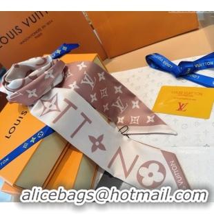 Top Quality Louis Vuitton Monogram Infinity BB Silk Bandeau Scarf 8x120cm 9056 Light Pink 2025