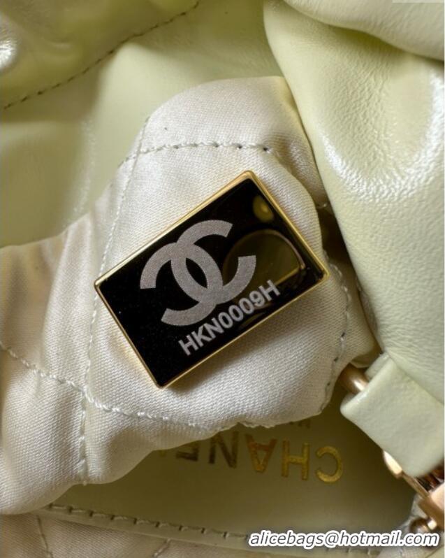 Best Price Chanel 22 Mini Bag in Shiny Calfskin Leather AS3980-B19648 Yellow 2025