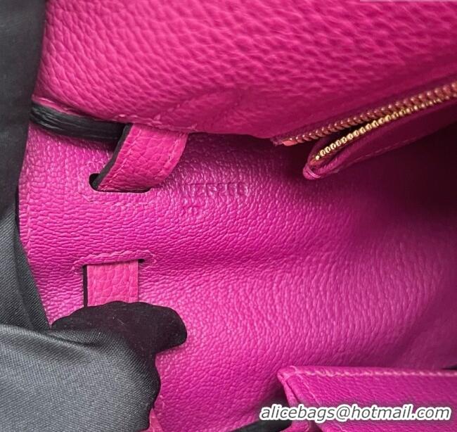 Buy Discount Hermes Kelly 25/28cm Bag in Original Togo Leather H25 L3 Rosy Purple/Gold 2025 (Half Handmade)