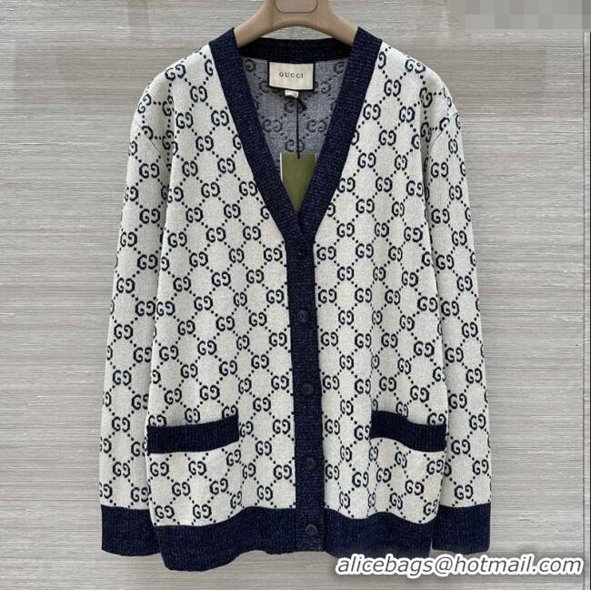 Best Price Gucci GG Cardigan 0325 Dark Blue/White 2025