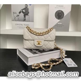 Good Quality Chanel Grained Calfskin Mini Flap Bag AS5239 White 2025