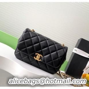 Well Crafted Chanel Quilted Lambskin Mini Flap bag with Pearls and Coin AS5352 Black 2025