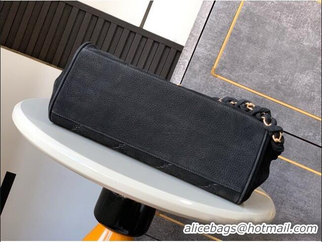 Top Quality Chanel Quilted Suede Flap Bag with Braided Strap CH032801 Black 2025