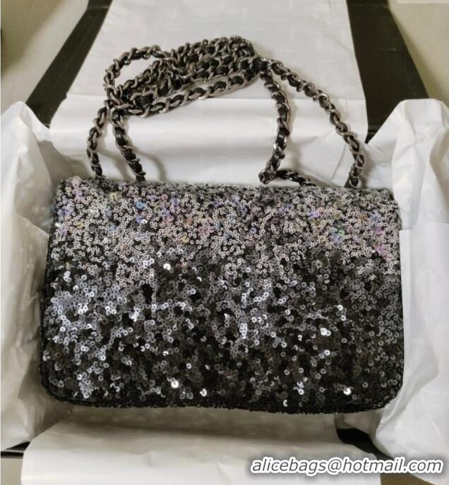 Classic Specials Chanel Sequins Mini Flap Bag 0328 Black Starry 2025